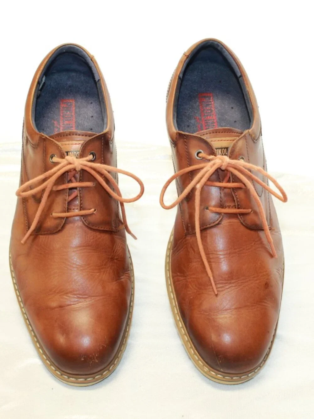 Pikolinos Size 43 (US 9.5-10) Brown Smooth Calf Skin Leather Avila Lace Up Shoes